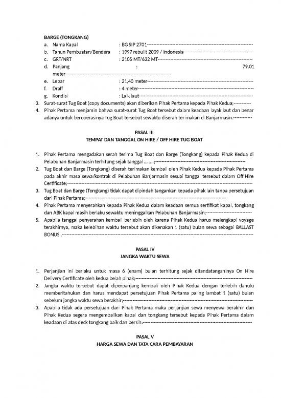 Surat Perjanjian Sewa Menyewa Format Mou Kerjasama